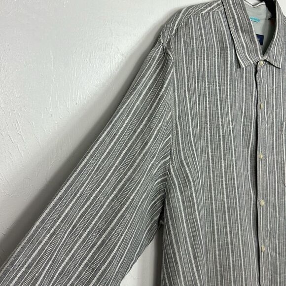 Tommy Bahama Linen Striped Long Sleeve Button Down Shirt Size XL - Picture 3 of 10